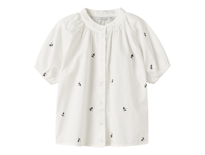 Name It skjorte cloud dancer med små broderede blomster