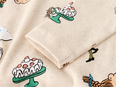 bluse i peyote melange fra Name It med Pippi Langstrømpe print