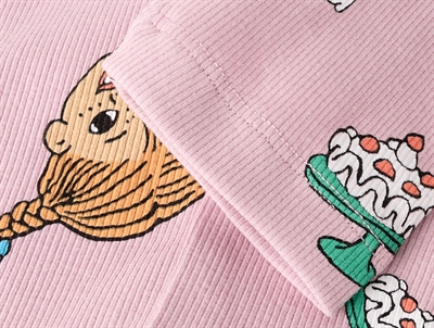 leggings i lyserød keepsake lilac fra Name It med Pippi Langstrømpe print