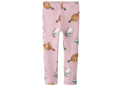 leggings i lyserød keepsake lilac fra Name It med Pippi Langstrømpe print