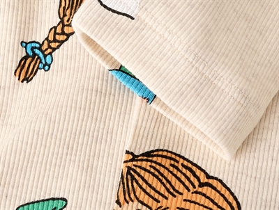 leggings i peyote melange fra Name It med Pippi Langstrømpe print