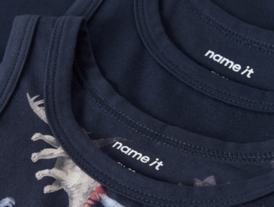 Name It undertøjstop navy blazer med dinosaurprint 2-pak