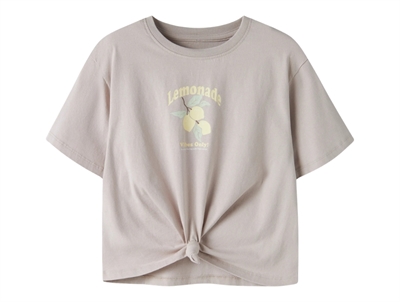 Name It t-shirt i chateau gray med citronprint og knude foran