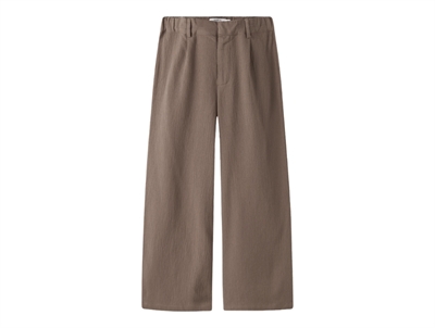 Name It bukser i brown lentil med brede ben forfra