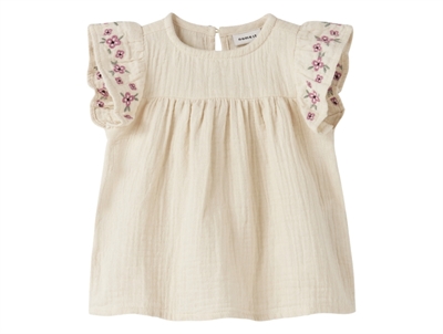 Name It tunika i raahvid nuance med blomsterbroderi
