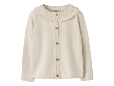 Lil' Atelier cardigan i rahvid nuance med scallopkant set forfra