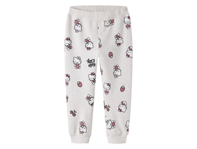 Name It sweatpants i beige nuance med Hello Kitty print forfra