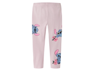 Name It leggings i lyserød nuance med Stitch print forfra