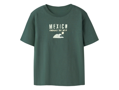 Name It t shirt i grøn nuance med Mexico print foran