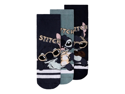 Name It strømper i blå nuancer med Stitch motiv 3 pak