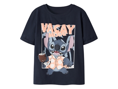 Name It t shirt i mørkeblå med Stitch print foran