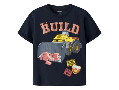 Name It t shirt i mørkeblå med Tonka gravemaskine print foran