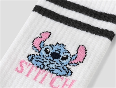 Name It strømper i bright white med Stitch motiv detalje