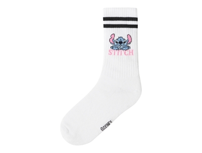 Name It strømper i bright white med Stitch motiv
