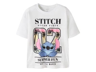 Name It t-shirt i bright white med Stitch print forfra