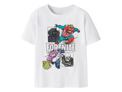 Name It t-shirt i bright white med Fortnite print forfra