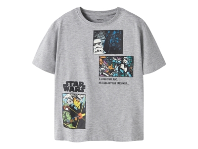 Name It t-shirt i grey melange med Star Wars print forfra