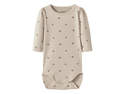 Name It body i råhvid nuance med blomsterprint