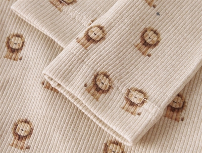 Name It leggings i råhvid nuance detalje med rib og løveprint