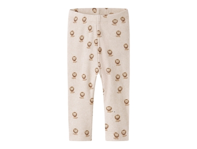 Name It leggings i råhvid nuance med løveprint
