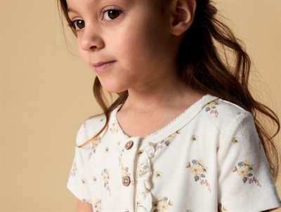 Lil\' Atelier kjole i rahvid nuance med blomsterprint pa barn