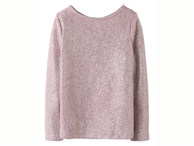 Name It glitterbluse i mauve mist med sløjfe