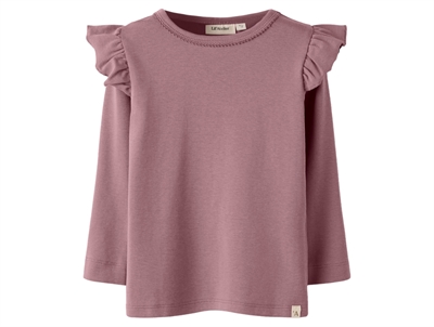 Lil\' Atelier bluse i lilla nuance nostalgia rose med flæser foran