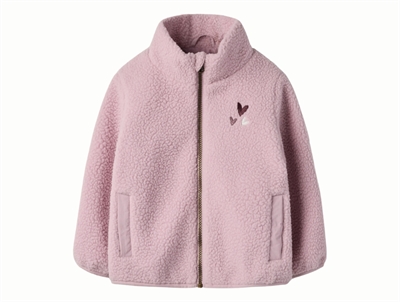 Name It Mini sherpa jakke i rosa nuance med lynlås