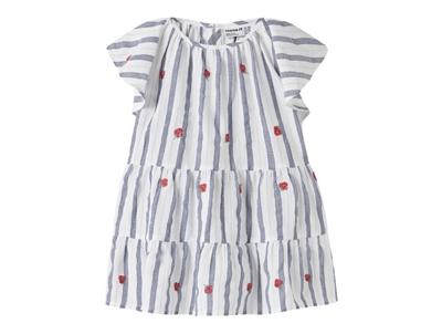 Name It kjole purple impression med striber og jordbærbroderi