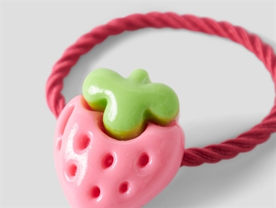 Name It hårelastik i pink med jordbær detalje