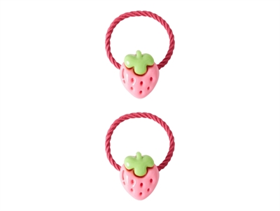 Name It hårelastikker i pink med jordbær motiv