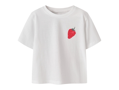 Name It t shirt i hvid med jordbær print foran