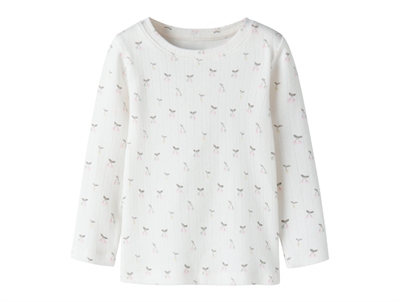 Name It bluse i råhvid nuance med små kirsebærprint