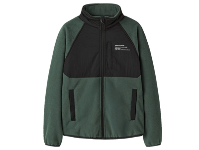 Name It fleecejakke jungle green med kontrastpaneler