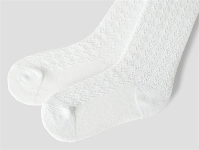 Name It strømpebukser bright white struktur detalje