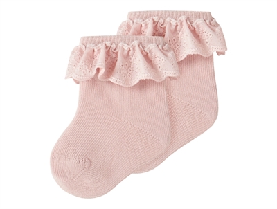 Lil\' Atelier strømper misty rose med blondekant