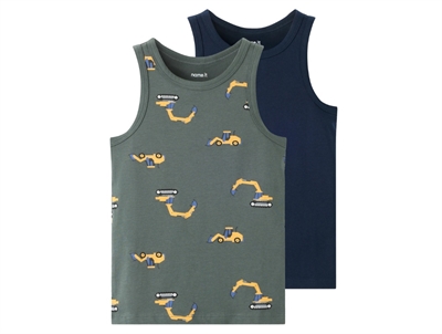Name It undertrøje urban chic med gravemaskineprint 2-pak
