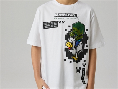 Name It t-shirt bright white med Minecraft print