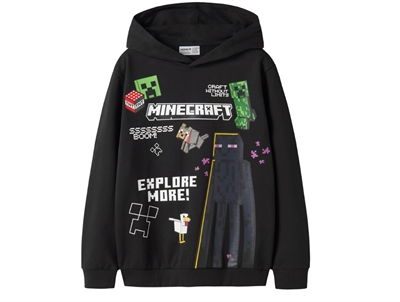 Name It hoodie black med Minecraft print