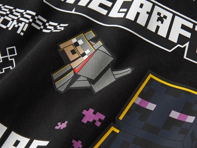 Name It hoodie black med Minecraft print