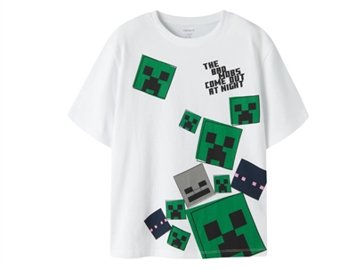 Name It t-shirt bright white med Minecraft print