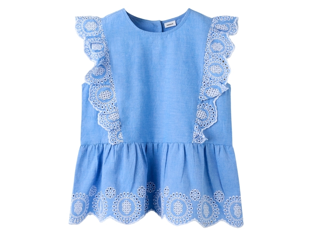 Name It Top Purple Impression Med Broderie Anglaise - Str.    11-12y 146/152cm