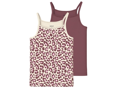 Name It undertrøje antique white med leopardprint 2-pak