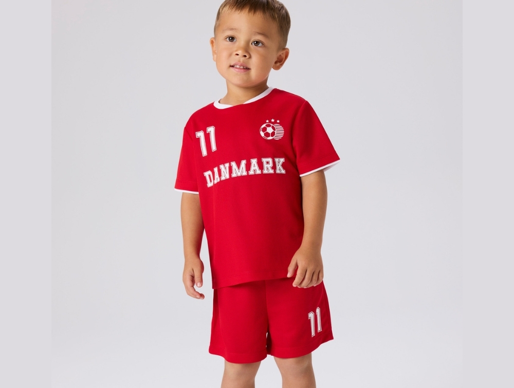 Name It Sportssæt True Red Med Danmark Print Og Nummer - Str. 6y 116cm