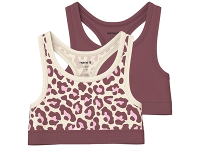 Name It top antique white med leopardprint 2-pak