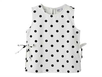 Name It top i antique white med sorte prikker forfra