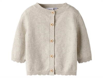 Name It cardigan cement med pointelle mønster