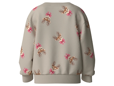 Name It sweatshirt i råhvid med rensdyrprint set bagfra