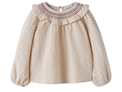 Lil' Atelier bluse turtledove med smockLil' Atelier bluse turtledove med smock