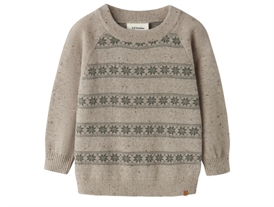 Lil' Atelier striktrøje oxford tan med mønster